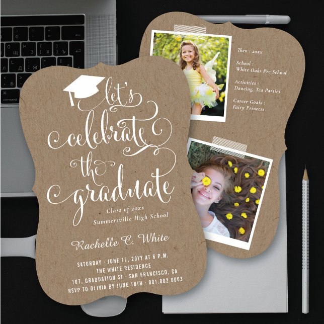 Let's Celebrate The Graduate Chalkboard Grad Party Invitation (Creator Uploaded)