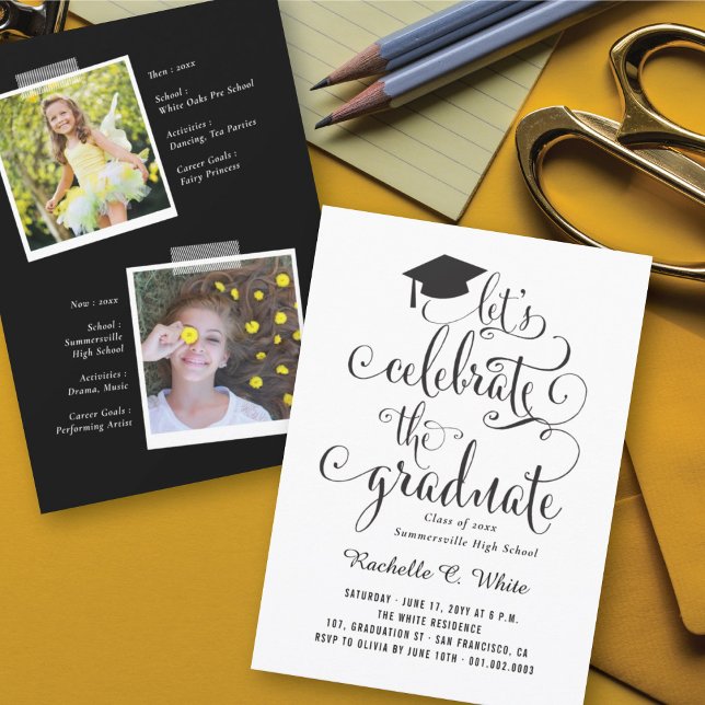 Let's Celebrate The Graduate Classic Grad Party Invitation (Creator Uploaded)