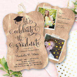 Let's Celebrate The Graduate Copper Grad Party Invitation