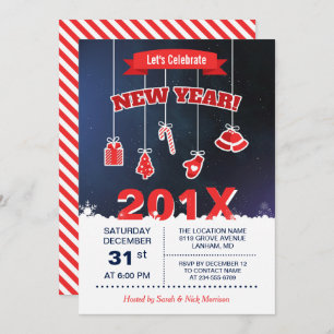 Let's Celebrate the New Year 2018 Countdown Party Invitation