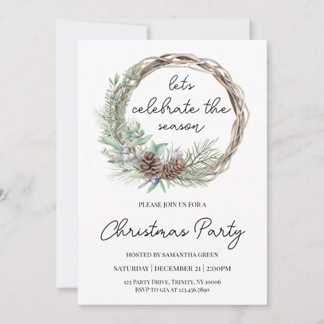 Let's Celebrate the Season Holiday Party Invitation (Front)