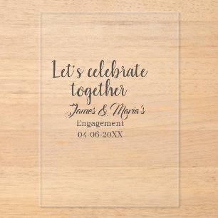 Let's celebrate together engagement party namdate acrylic invitations