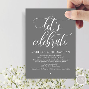 Let's Celebrate Wedding Elopement Dinner Dancing Invitation