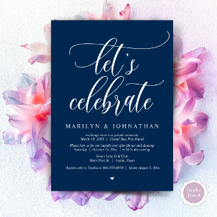 Let's Celebrate Wedding Elopement Dinner Dancing Invitation