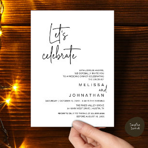 Let's Celebrate, Wedding Elopement Dinner Party Invitation