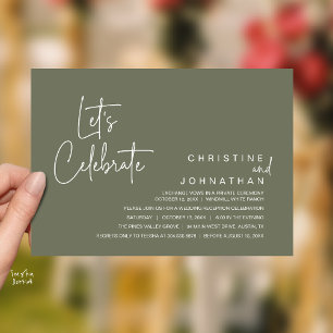 Let's Celebrate, Wedding Elopement Dinner Party Invitation