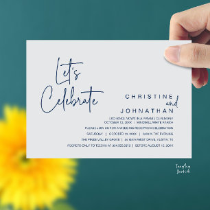 Let's Celebrate, Wedding Elopement Dinner Party Invitation