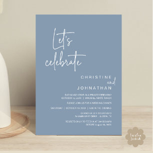 Let's Celebrate, Wedding Elopement Party Dinner Invitation