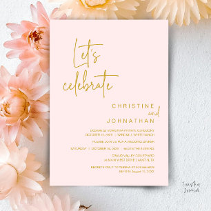 Let's Celebrate, Wedding Elopement Party Dinner Invitation
