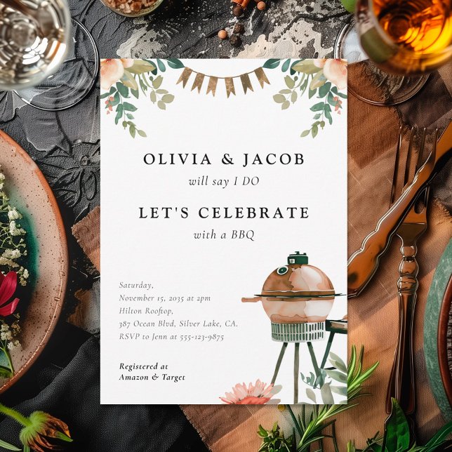 Let's Celebrate with BBQ Couples Shower Invitation (Creator Uploaded)