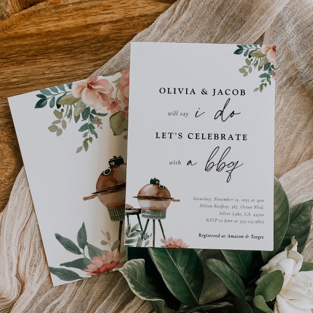 Let's Celebrate with BBQ Couples Shower Invitation (Creator Uploaded)