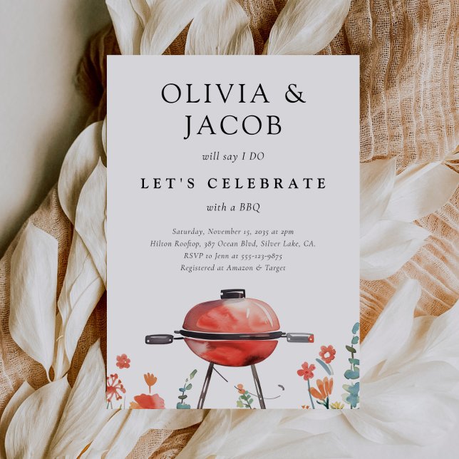 Let's Celebrate with BBQ Couples Shower Invitation (Creator Uploaded)