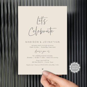 Lets celebrate with us, Wedding Elopement Party Invitation