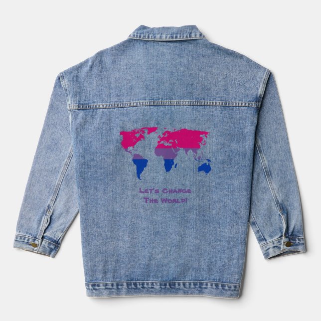 Let's Change the World  Denim Jacket (Back)