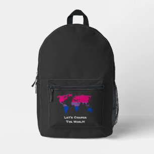 Let's Change the World  Printed Backpack