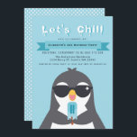 Let's Chill Cute Penguin Kids Birthday Invitation<br><div class="desc">Celebrate your kid's special day Let's Chill Cute Penguin Kids Birthday design. This design features a cute Penguin in sunglasses holding a popsicle. You can customise this further by clicking on the "PERSONALIZE" button. Matching Items in our shop for a complete party theme. For further questions please contact us at...</div>