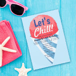 Let's Chill Snow Cone Kids Second Birthday Invitation<br><div class="desc">Celebrate your sweetie's special day with this Let's Chill Snow Cone Kids Birthday invitation. This Invite features a big Snow Cone against a light blue background. The reverse is a pattern of Snow Cones. You can customise this further by clicking on the "PERSONALIZE" button. Matching Items in our shop for...</div>