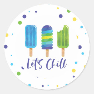 Let's Chill Summer Birthday Classic Round Sticker