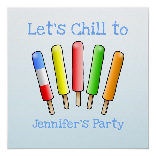 Let's Chill with Colourful Ice Poster (Front)