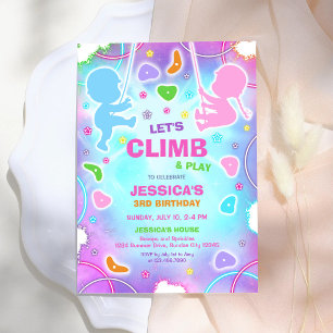 Let's Climb & Play Climbing Birthday Invitation