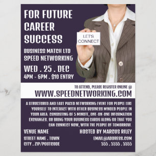 Let's Connect, Speed Networking Event Advertising Flyer