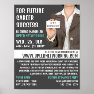 Let's Connect, Speed Networking Event Advertising Poster