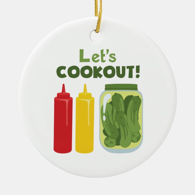 Let's Cookout! Ceramic Tree Decoration (Front)