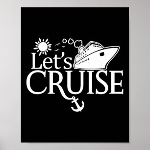 Let's Cruise Men Women Kids Vacation Summer Family Poster