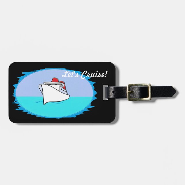 Let's Cruise Personalised Luggage Tag (Front Horizontal)