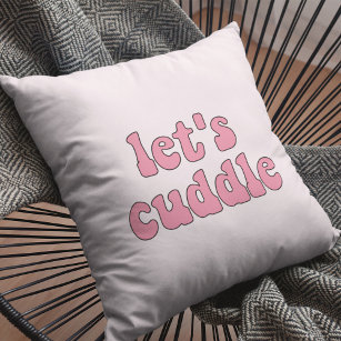 Let's cuddle funny retro cushion