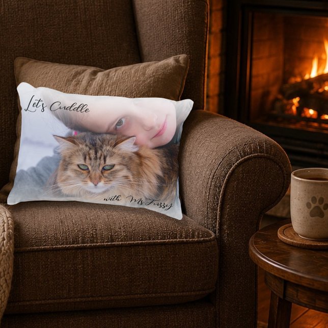 Let's Cuddle Pet Photo Christmas Gift Decorative Cushion (Creator Uploaded)