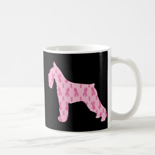 Lets Cure Cancer Ribbon Schnauzer Coffee Mug (Right)