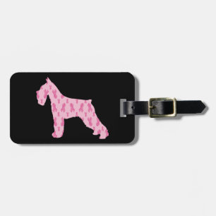 Lets Cure Cancer Ribbon Schnauzer Luggage Tag