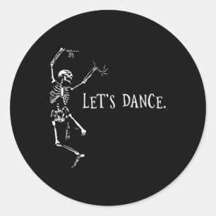 Let's Dance Dancing Skeletons Halloween Tee Classic Round Sticker