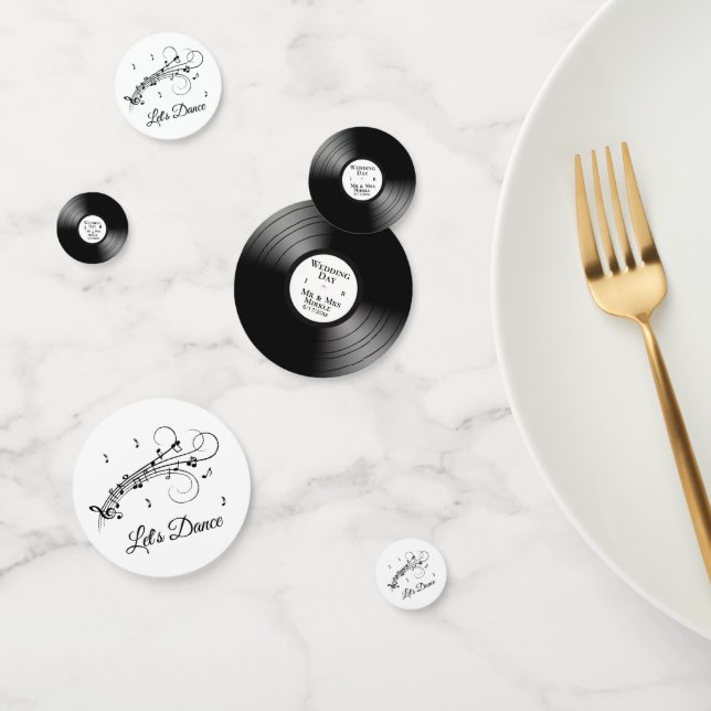 Let's Dance Music Design Custom Records Confetti (Group)