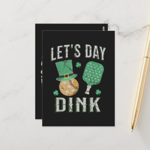 Let's day dink funny pickleball postcard