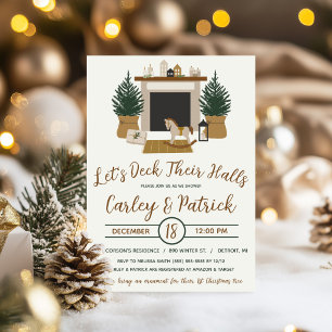 Let's Deck Their Halls, Holiday Bridal Shower Invitation