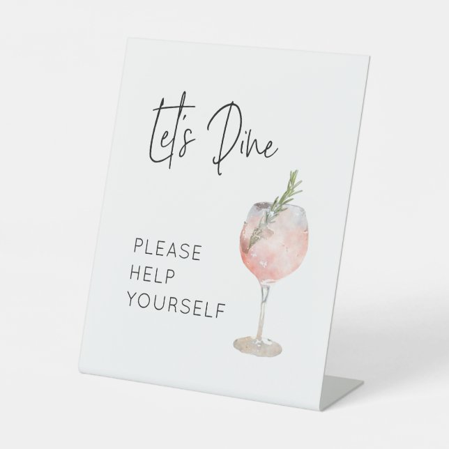 Let's Dine Food Sign for Birthday Party  (Front)