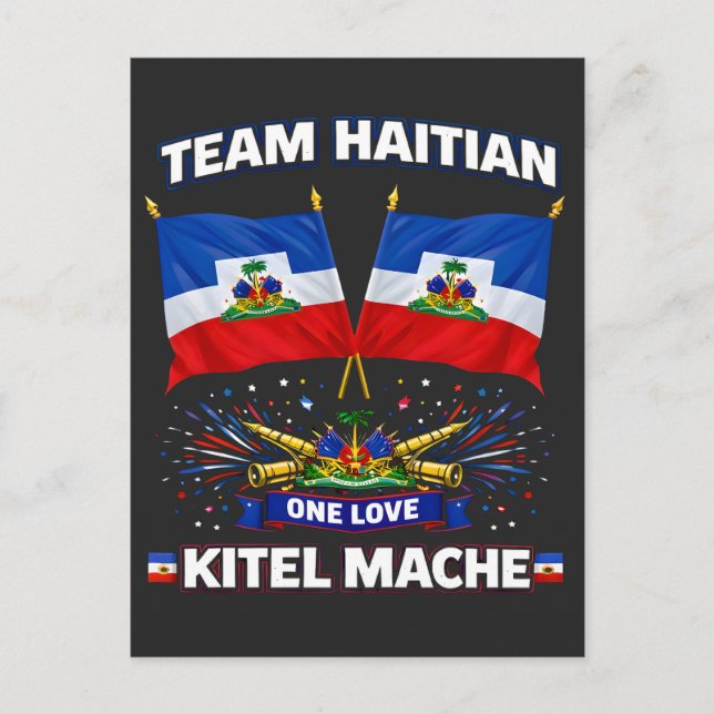 Let's Do Haiti One Love Flag Postcard (Front)
