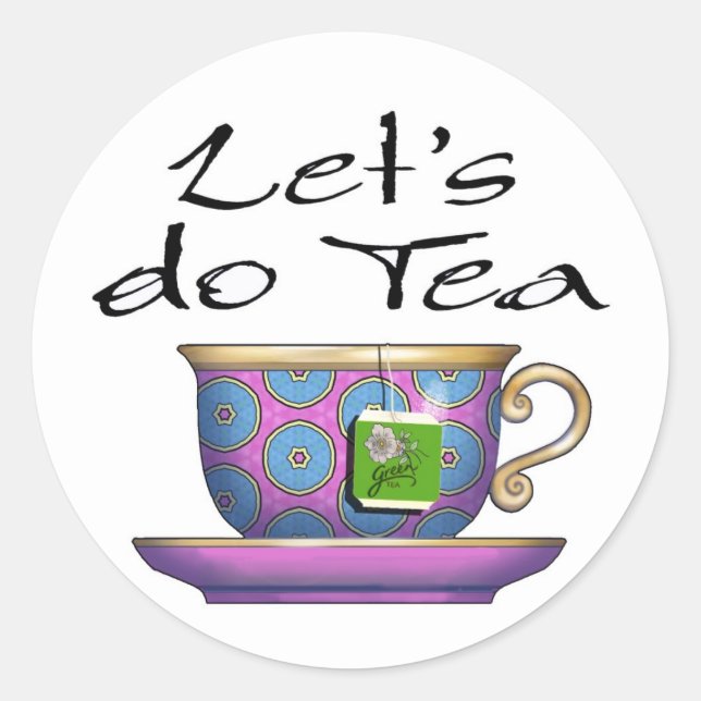 Let's do Tea - 011 Classic Round Sticker (Front)