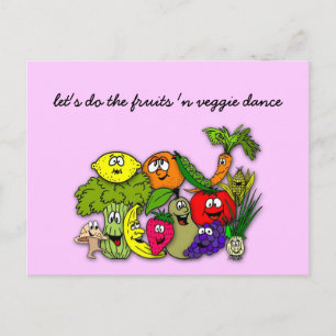 let's do the fruits 'n veggie dance postcard