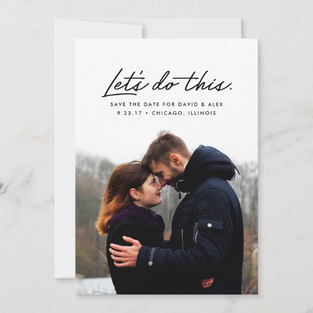 Let's Do This Save the Date Photo Card (Front)