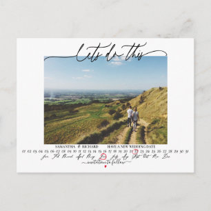 Let's Do This Wedding Change of Date Postcard