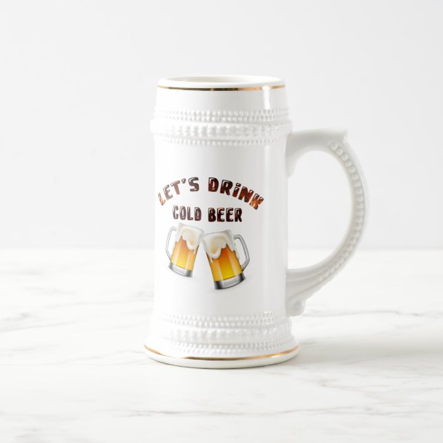let's drink golden beer    beer stein (Right)