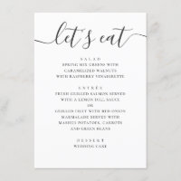 Lets eat. Black and white modern wedding script