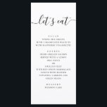 Lets eat. Black and white simple script wedding Menu<br><div class="desc">"Lets eat" black and white simple wedding menu. Please contact me if you need additional items.</div>