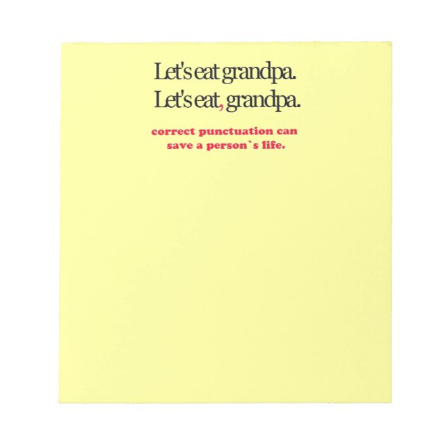Let's Eat Grandpa Notepad (Front)