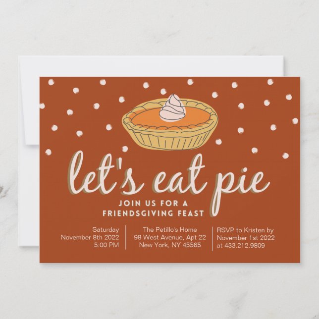 Let's Eat Pie - Friendsgiving Invitation (Front)