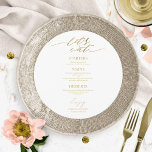 Let's Eat Round Wedding Menu Card For Plate<br><div class="desc">A simple chic calligraphy wedding menu card. I do offer a free customisation service,  if you have any questions or special requests,  please feel free to contact me.</div>