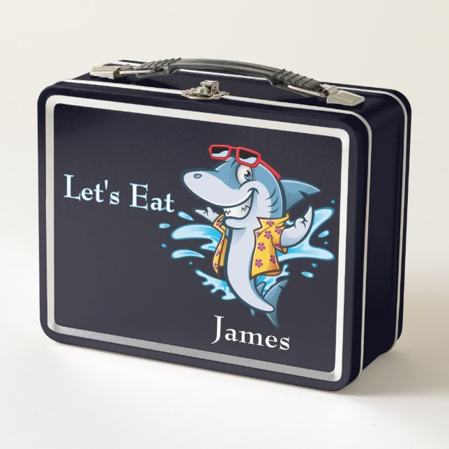 Let's Eat Shark Metal Lunch Box (Front)